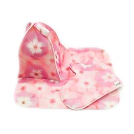 Набор для бани 3 предмета Розовые фиалки Бацькина баня (женская шапка, коврик, рукавичка)