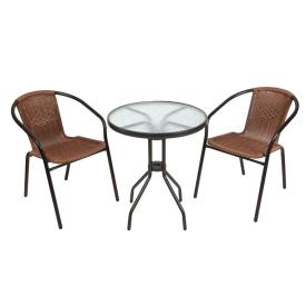 Комплект мебели кофейный иск. ротанг 210025 (стол, 2 кресла)