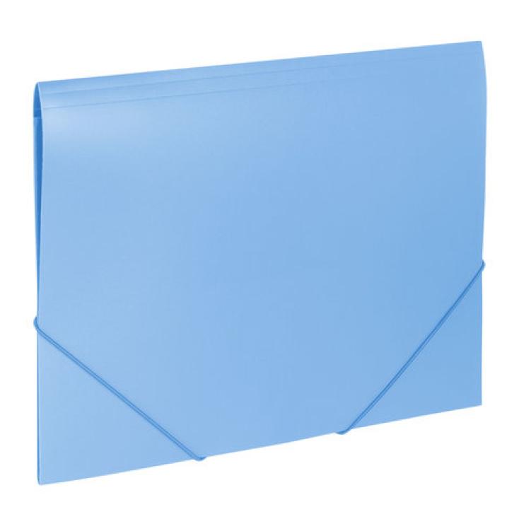 Папка на резинках BRAUBERG Office голубая до 300 листов