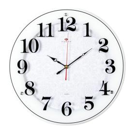 Часы настенные Рубин Классика с узором  d39 см корпус белый 4040-1243W