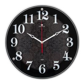 Часы настенные Рубин Классика с узором d39 см корпус черный 4040-1244B