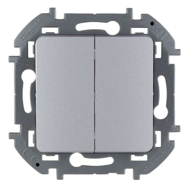 Выключатель 2-кл.Inspiria 10А IP20 250В 10AX алюм.