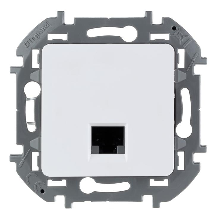 Розетка информационная RJ45 Inspiria CAT.6 UTP белая Leg 673830