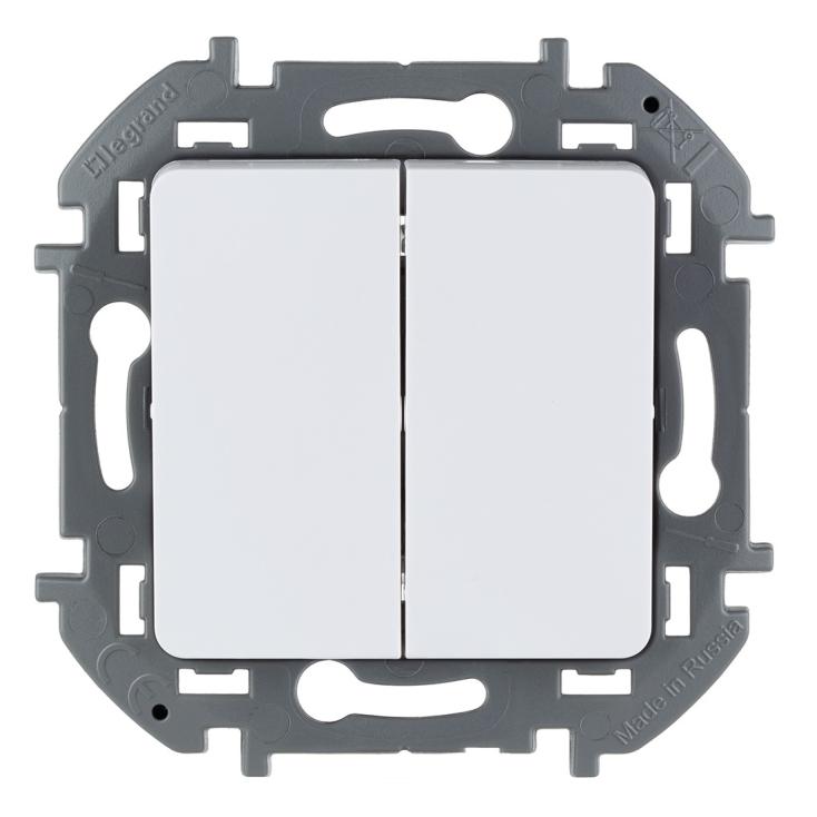 Выключатель 2-клавишный Inspiria 10А IP20 250В 10AX белая Leg 673620
