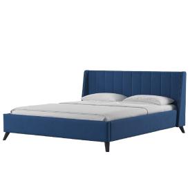 Кровать Мелисса Киви 72 с ПМ велюр 160x200см темно-синий сапфировый с дном и ортопедическим основанием