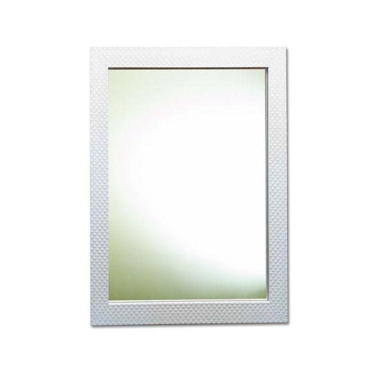 Зеркало "Милана" белая 600*740мм ромб белый с золотом