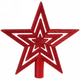 Верхушка д/елки звезда Классика 9.5см красная