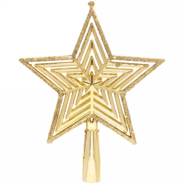 Звезда на елку Классический блеск 15см золото