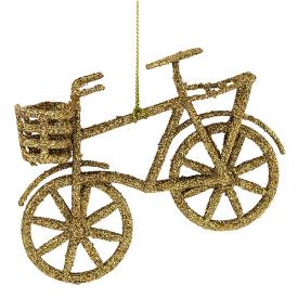 Украшение подвесное новогоднее Велосипед в золоте 12.5x3x8.5см
