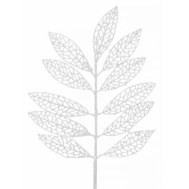 Украшение интерьерное Ветка Ясень в белом из ПВХ 43х21х1см