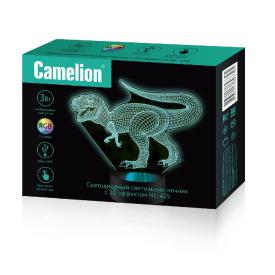 Светильник настольный NL-405 LED ночник Динозавр 3Вт RGB USB Camelion 14563