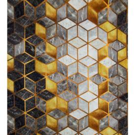 Коврик-дорожка SHAHINTEX DIGITAL PRINT 80 см "Куб" серый с золотом