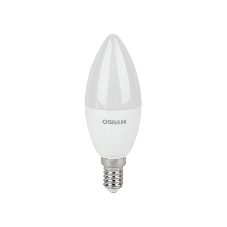 Лампа светодиодная LED Е14 свеча матовая 7Вт 4000К Value LVCLB60 7SW/840 свеча матовая E14 230В 10х1 RU OSRAM