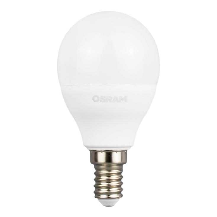 Лампа светодиодная LED Е14 7Вт 3000К Value LVCLP60 7SW/830 шар матовая E14 230В 10х1 RU OSRAM