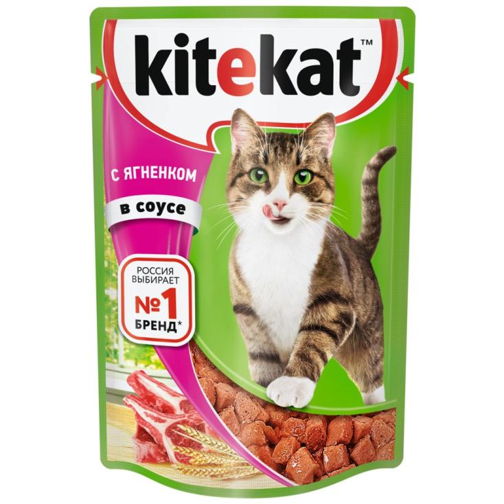 Корм для кошек влажный Kitekat Ягненок в соусе 85 г