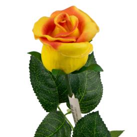 Цветок искусственный Роза желто-оранжевая Natur