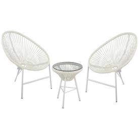 Комплект мебели кофейный иск. ротанг Acapulco (стол арт. AC002,  2 кресла арт. AC001) белый