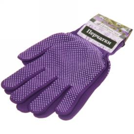 Перчатки нейлоновые с ПВХ покрытием Классика фиолетовые