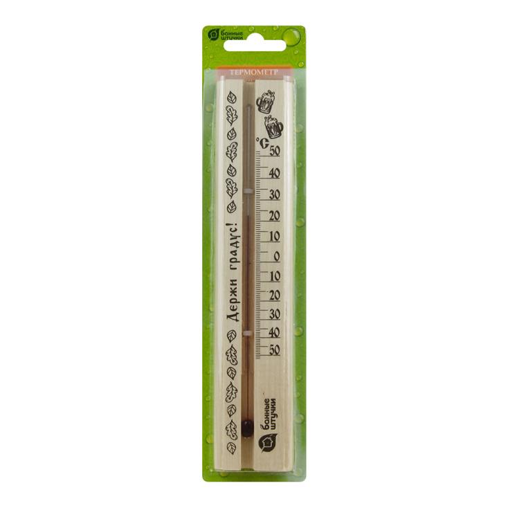 Термометр в предбанник Держи градус! 21x4x1,5 см Банные штучки