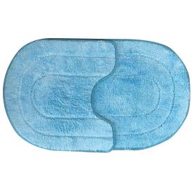 Набор ковриков для ванной комнаты 45х75/45х45 см Эллипс МК 2-ой голубой