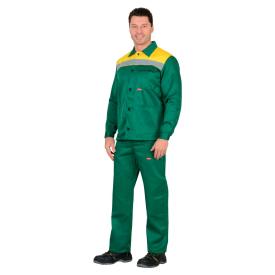 Костюм Стандарт куртка, брюки зеленый с желтым СОП р.104-108/182-188