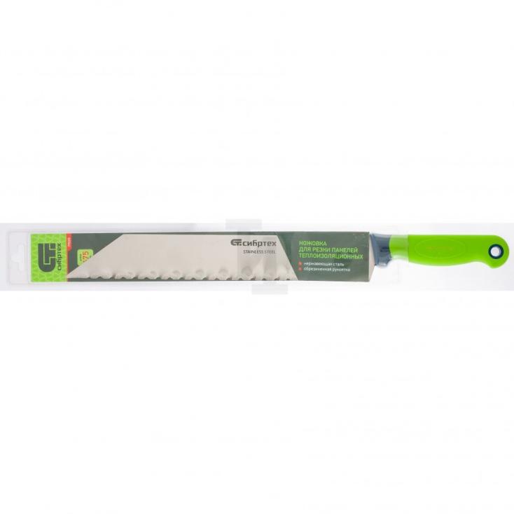 Нож для теплоизоляционных панелей 340х475 мм прорезиненная ручка Сибртех