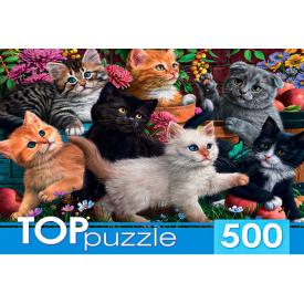 TOPpuzzle. ПАЗЛЫ 500 элементов. ХТП500-6809 Игривые котята