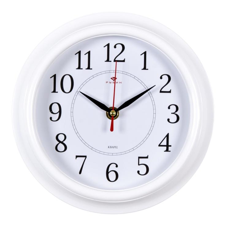 Часы настенные Рубин Классика d21 см корпус белый 2121-293
