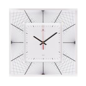 3636-002 (10) Часы настенные квадрат 35х35см, корпус белый "Геометрия 2" "Рубин"