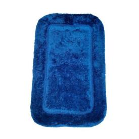 Коврик для ванной комнаты 50х80 см Lux Border Плюш Blue голубой