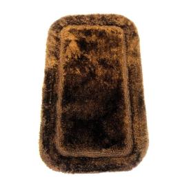 Коврик для ванной комнаты 50х80 см Lux Border Плюш Brown коричневый