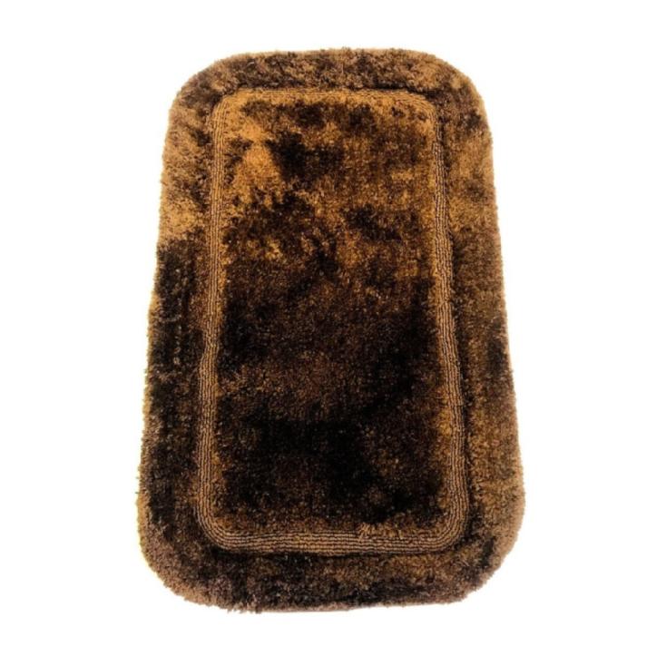 Коврик для ванной комнаты 50х80 см Lux Border Плюш Brown коричневый