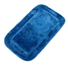 Коврик для ванной комнаты 60х100 см Lux Border Плюш Blue голубой