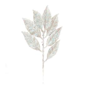 Украшение интерьерное ветка Белая с листиками из полиэтилена 31x14x1см