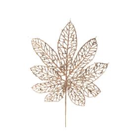 Украшение интерьерное лист Золотистый папоротник из полиэтилена 36x22x0,4см