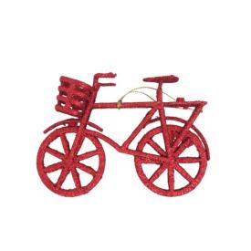 Украшение новогоднее подвесное Велосипед в красном из полипропилена 3x12,5x8,5см