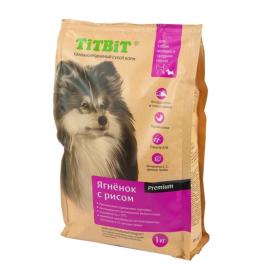 Корм для собак мелких и средних пород сухой TiTBiT Ягненок рисом 1 кг