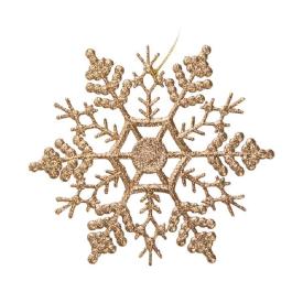 Украшение подвесное новогоднее Снежинка-Паутинка в золоте из полипропилена 0,2х16,5х16,5см