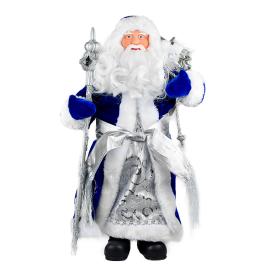 Фигурка новогодняя Дед Мороз В синей шубке (ПВХ, полиэстер) 20,5x12,5x41,5 см