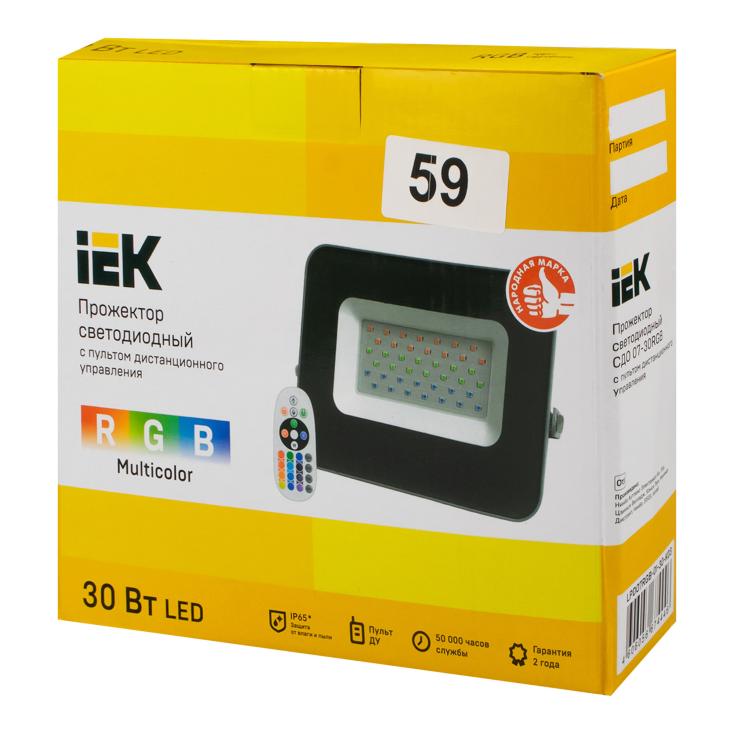 Прожектор светодиодный СДО 07-30RGB multicolor IP65 сер. IEK LPDO7RGB-01-30-K03