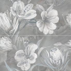 Панно Azori OPALE GREY FLOWER 63х63 см серый 1,19 м2