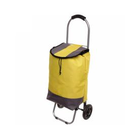 Тележка хозяйственная с сумкой до 15 кг 86х32х28 см колеса 14 см желтая ST-821