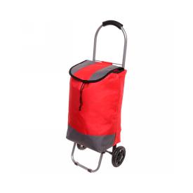Тележка хозяйственная с сумкой до 15 кг 86х32х28 см колеса 14 см красная ST-821