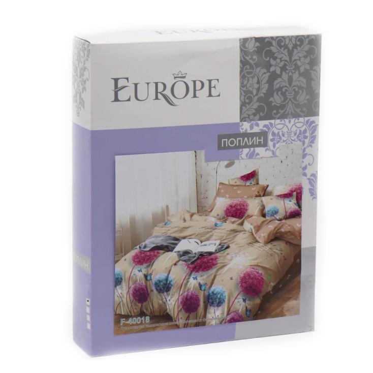 Белье постельное 1,5-спальное Европа с наволочками 70х70 см ПУ-0002 горох