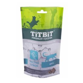 Лакомства для кошек TiTBiT хрустящие подушечки для чистки зубов с Мясом утки 60 г