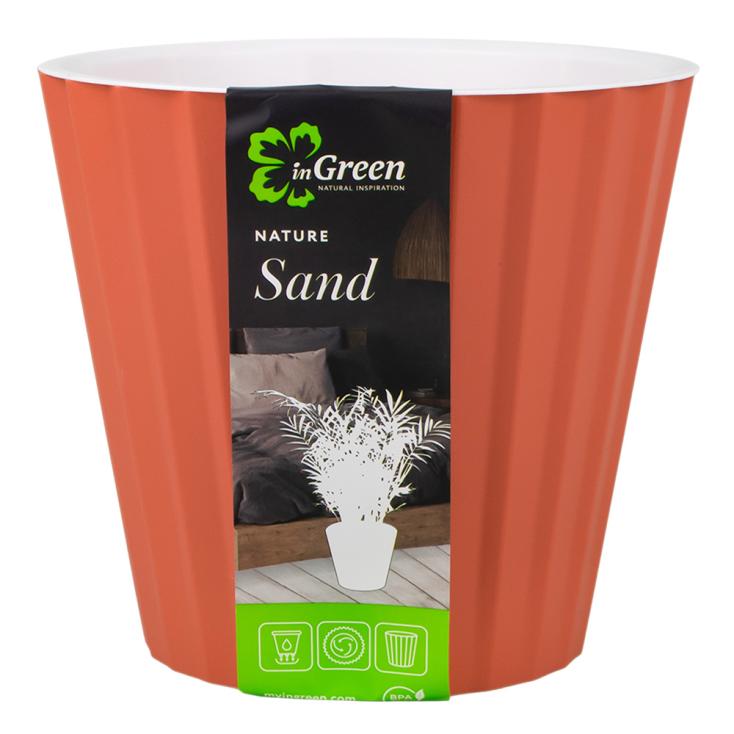Горшок для цветов Sand со вставкой итальянский терракот d28 см 10,5 л