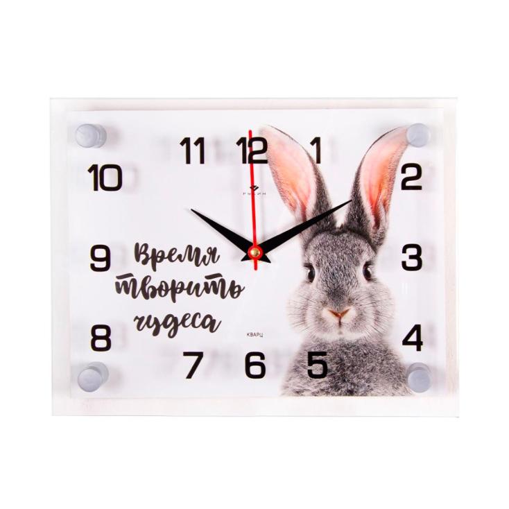 Часы настенные 2026-044 (10) стекло 22,5*20см "Год кролика 2023"