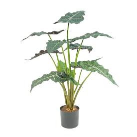 Растение искусственное Алоказия в кашпо 11 веток H67 см зеленый