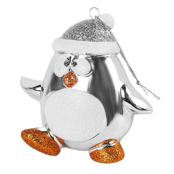 Ёлочная игрушка Весёлый пингвинёнок 11х6х11 см серебро