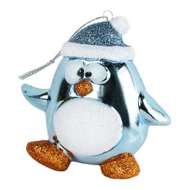 Ёлочная игрушка Весёлый пингвинёнок 11х6х11 см голубой
